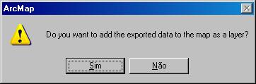 O botão de opção The Data Frame" é indicado quando o usuário deseja transferir o mesmo sistema de coordenadas definido no Data Frame principal do projeto para o novo arquivo exportado.