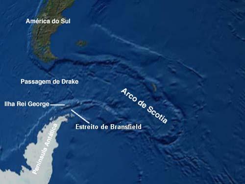17 conexão continental entre a América do Sul e a península Antártica foi movida para leste, formando o arco de Scotia.