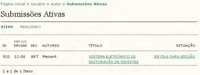 Edição de texto ( correção ) Ao ser aceita determinada submissão, uma cópia será encaminhada para a edição de texto.