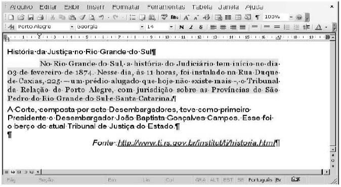 E) O nome do arquivo que está sendo editado é.marcação na exibição final.