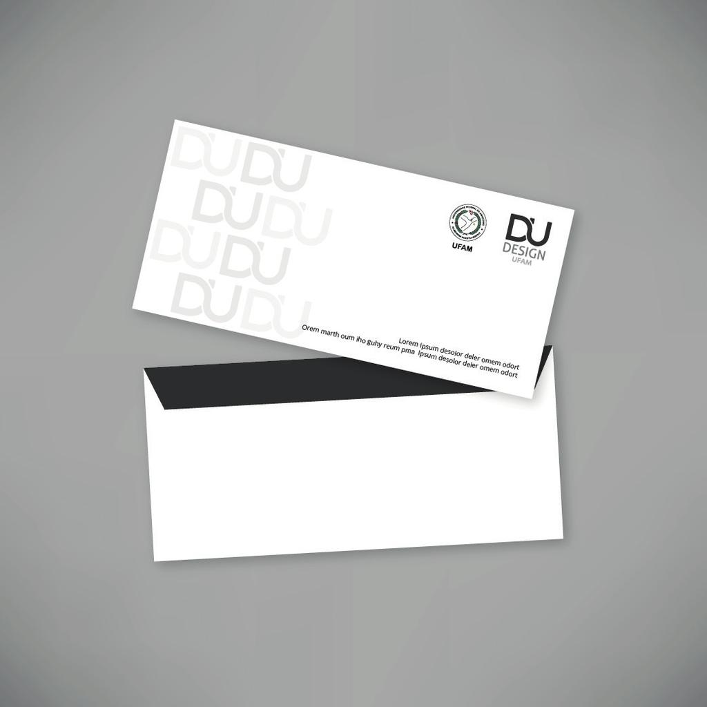 Envelope Carta Formato: 11,5 cm x 23 cm Papel: 120 g/m² 0,7 9,8 5,8 2,4 2,7 1,5 Frente Marcas: UFAM e Design UFAM nas cores padrão.