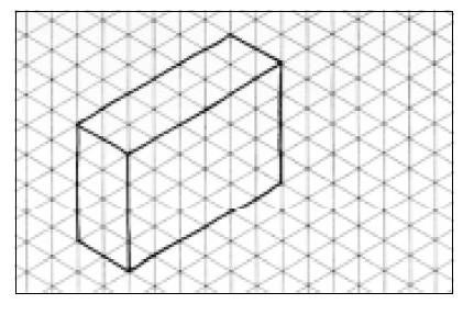 Traçando a perspectiva isométrica do prisma retangular com elemento Obliquo 1º - Esboce a perspectiva