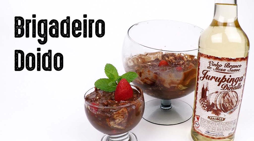 Em uma Panela: 1 lata de Leite Condensado 8 colheres de sopa de Chocolate em Pó Mexer 1 copo de Jurupinga Mexa em fogo alto até engrossar 1 lata de Creme de Leite Misture Numa Bomboniere: Despeje o