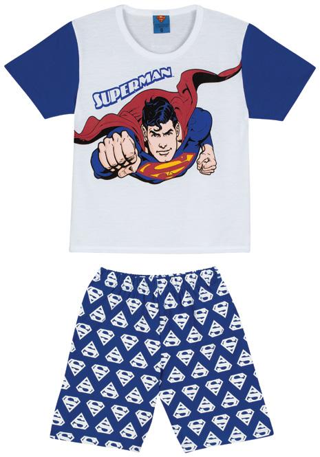 23093-001 PIJAMA SUPERMAN 1110 BRANCO Tamanhos-sizes-talles: 4 6 8