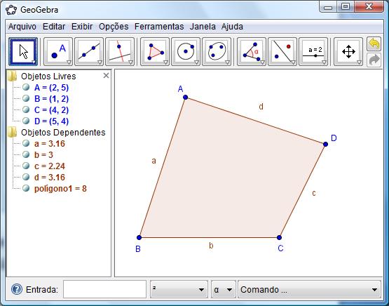 No Menu Principal, clicar em EXIBIR e depois selecionar a opção Janela de Álgebra (veja figura a seguir) 3.