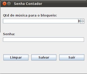 Qtd de música para o bloqueio: Bloqueia o programa quando o contador parcial atingir o valor especificado. 0(zero) é infinito.