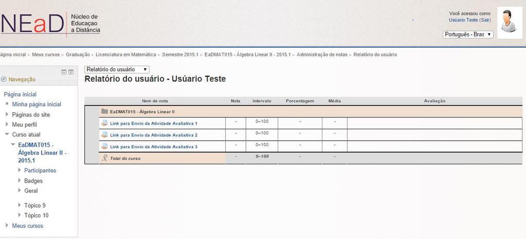 Após o clique você será redirecionado a uma tela similar a essa (Figura 22) onde