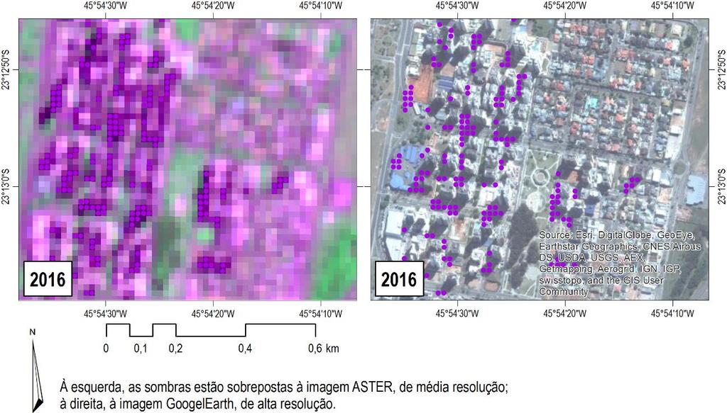 As limitações dessa análise estão relacionadas com a qualidade do mapeamento das sombras.