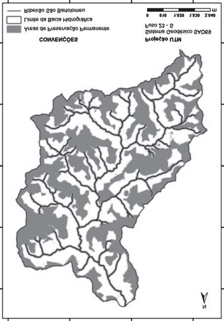 559 Figura 2 Mapa com todas as categorias de Áreas de Preservação Permanentes da bacia do ribeirão São Bartolomeu, Minas Gerais.