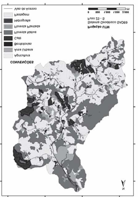 Tabela 2 Quantificação das Áreas de Preservação Permanente (APPs) na bacia do ribeirão São Bartolomeu, Minas Gerais.