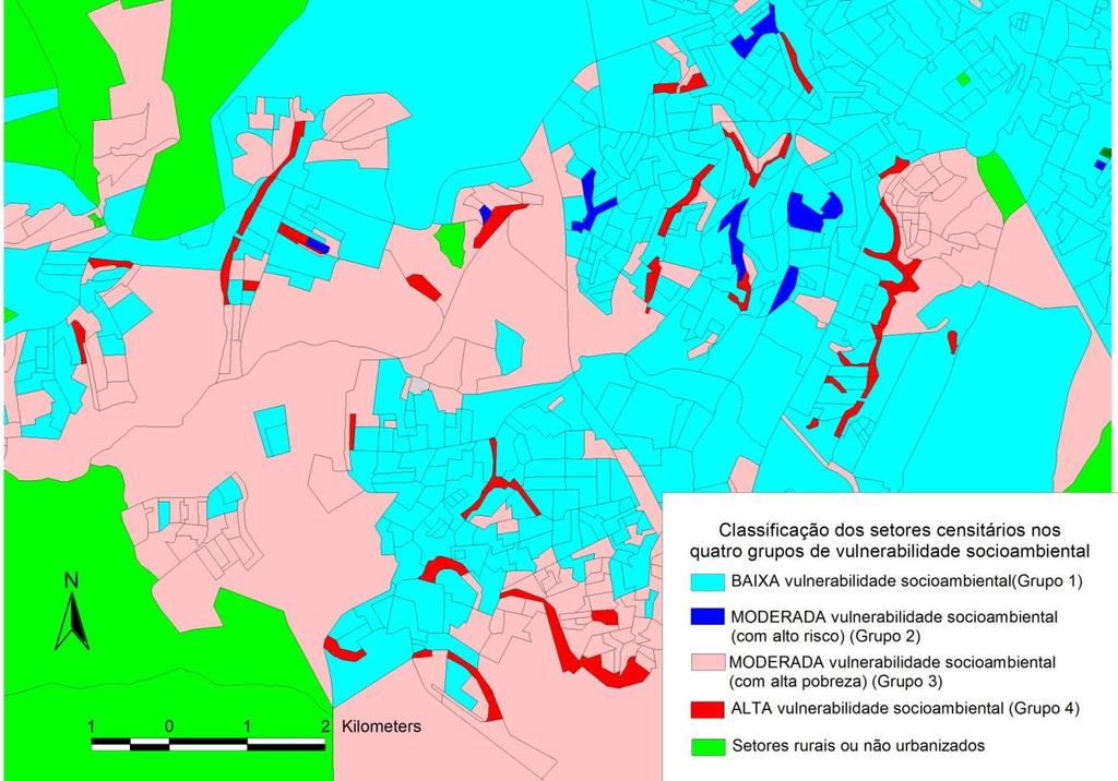 Mapa 3 Classificação dos setores censitários dos 19 municípios da Região Metropolitana de Campinas nos quatro grupos de vulnerabilidade socioambiental (detalhe do município de Campinas) 10 Fonte: