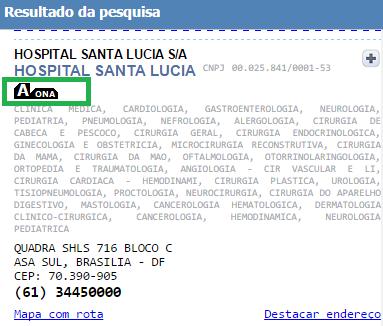 No rodapé da página, está disponível a legenda das qualificações para conhecimento do beneficiário: Traçando rota para o endereço do prestador Caso o beneficiário tenha alguma dúvida em como