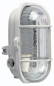 ILUMINAÇÃO BLINDADA ILUMINAÇÃO Á PROVA DE "Tempo, Gases, Vapores e Pó" LUX 25/1E - 100w Luminária Fechada - Modelo Tartaruga Corpo e Grade de Proteção em Liga de Alumínio Fundido C/ Pintura na Cor