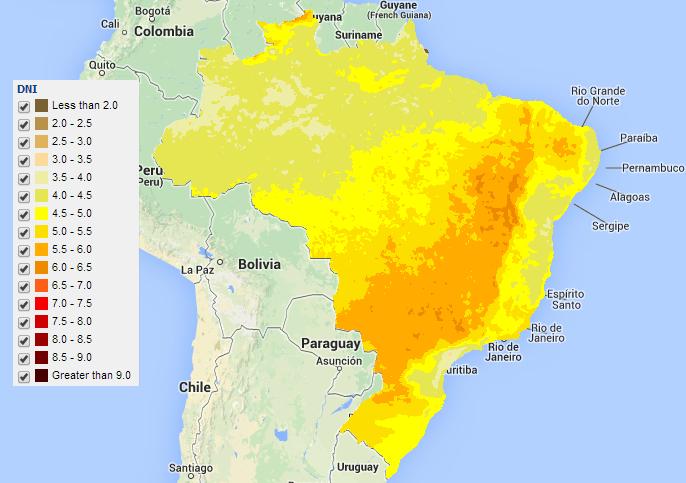 Motivação A grade área tropical faz do Brasil uma grande potência em energia solar. Benefícios ambientais. Menor consumo de combustíveis fósseis. DNI Obtenção de energia sem impacto ambiental.