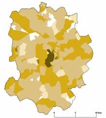 A densidade mais elevada regista-se na freguesia de com 5 377,56 hab/km 2.