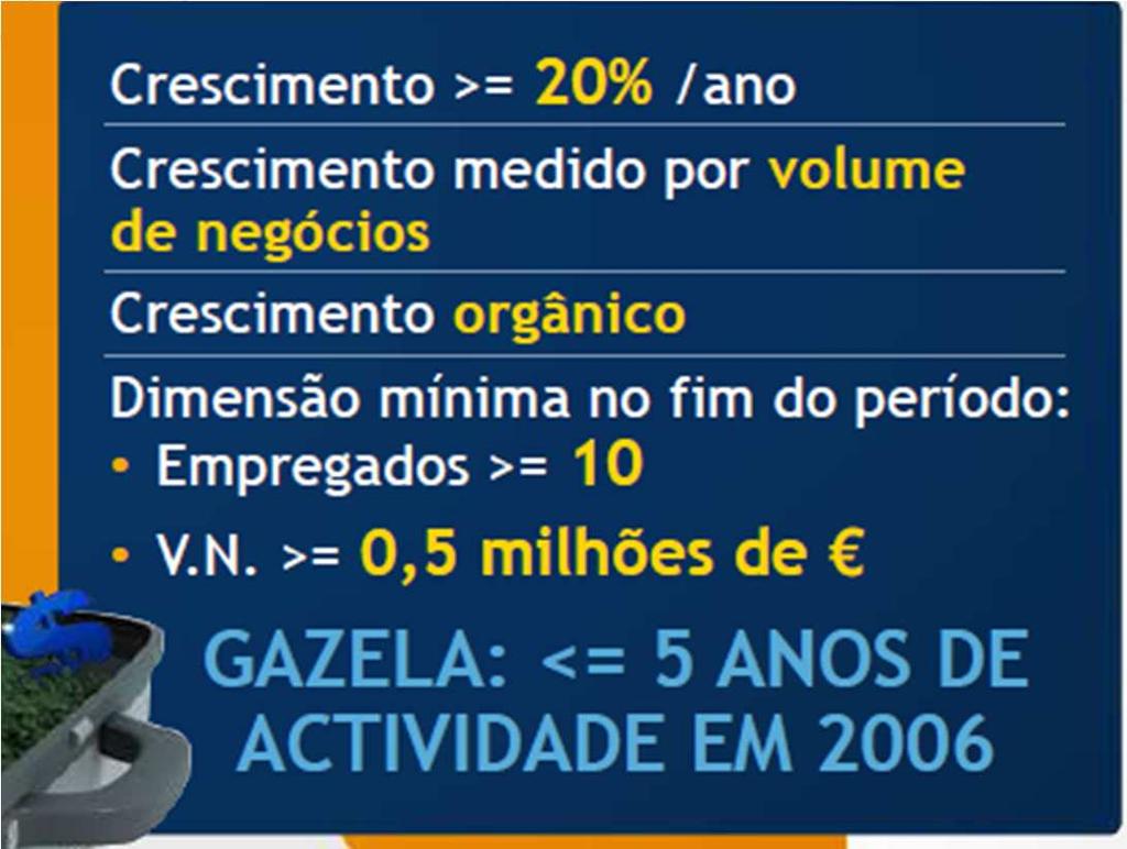 Crescimento empresarial na Região Autónoma da Madeira Critérios de identificação das Empresas de Crescimento Elevado (ECE) e empresas Gazela Caracterizam-se por elevado crescimento e elevada