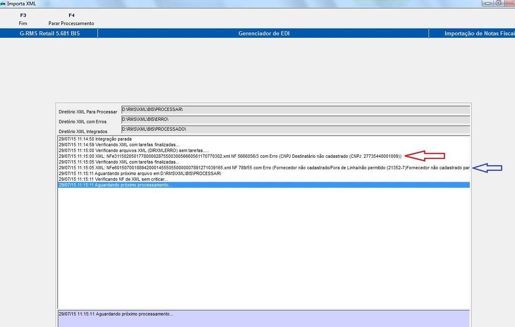 Esse programa traz as informações dos Status das movimentações sendo, Aguardando, Em