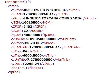 EXEMPLO DE XML Exemplo de XML com quantidades Comercial e Tributada EXEMPLO DE XML Os cigarros que são faturados em