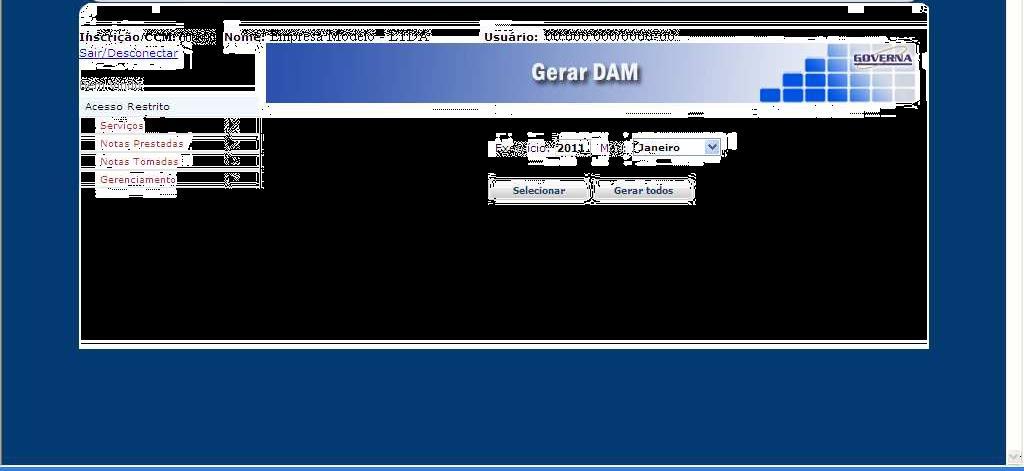 15 Gerar DAM (Guia de Pagamento).