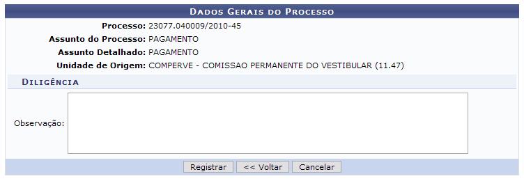 O sistema exibirá a página Buscar Processo, seguida da lista de processos da Unidade, da seguinte forma: Caso deseje realizar uma busca por um processo específico, o usuário deverá informar o Número