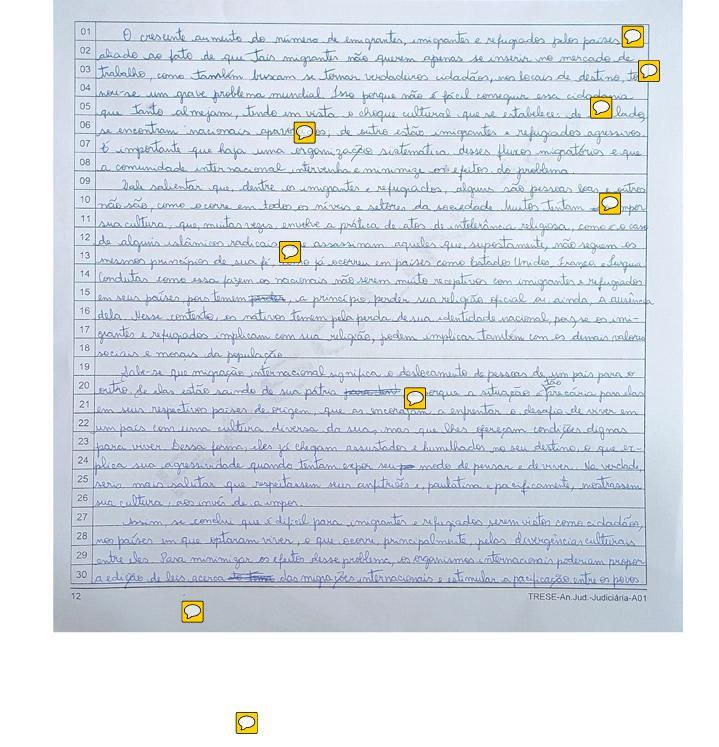 confirmá-la; -Expor soluções para o caso; (A escolha dependerá do tema proposto) (4 a 5 linhas) 4- ESPELHO DE CORREÇÃO -Toda redação corrigida virá acompanhada de uma tabela como esta: QUESITOS