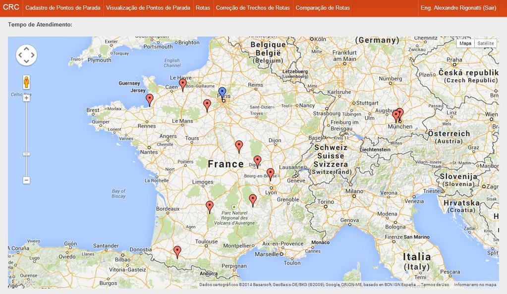 1 FRANÇA Quantidade de cidades: 10 Quilometragem total: 2