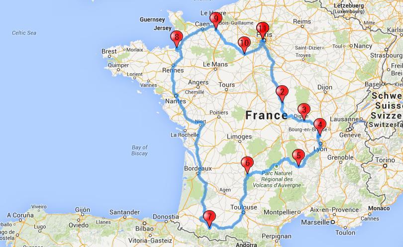 3 1 - PARIS até 2 Nevers (243 km - cerca de 2 horas 23 minutos) 1. Siga na direção nordeste na Quai Branly em direção à Allée Jean Paulhan (0,2 km) 2. Faça um retorno na Av.