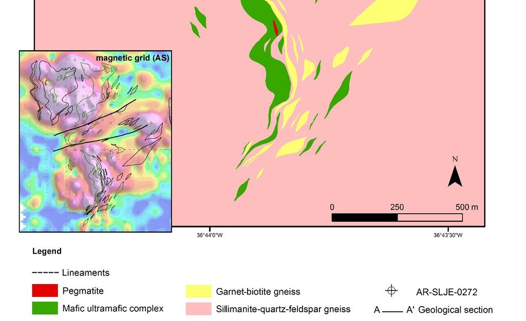 rocks. Figure 4 Geological map from Serrote da Laje Deposit.