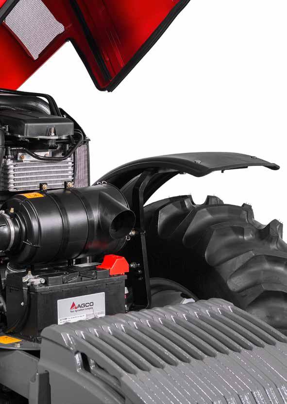 MOTOR ELETRÔNICO AGCO Power A Série MF 6700 é equipada com motor eletrônico AGCO Power de 4 cilindros em todos os modelos, com potências de 115 cv a 135 cv.