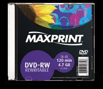 DVD-RW/+RW DVD+R DUAL LAYER PRINTABLE Armazena dados, músicas, imagens, vídeos e filmes