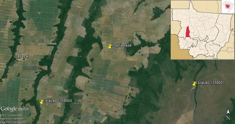 4 Figura 1 Localização da propriedade e estações pluviométricas situadas no munícipio de Sapezal no estado do Mato Grosso.