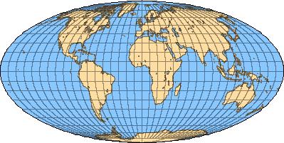 longitude nas regiões afastadas do equador.