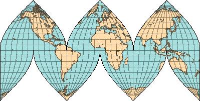 superfície terrestre em linhas arbitrárias.