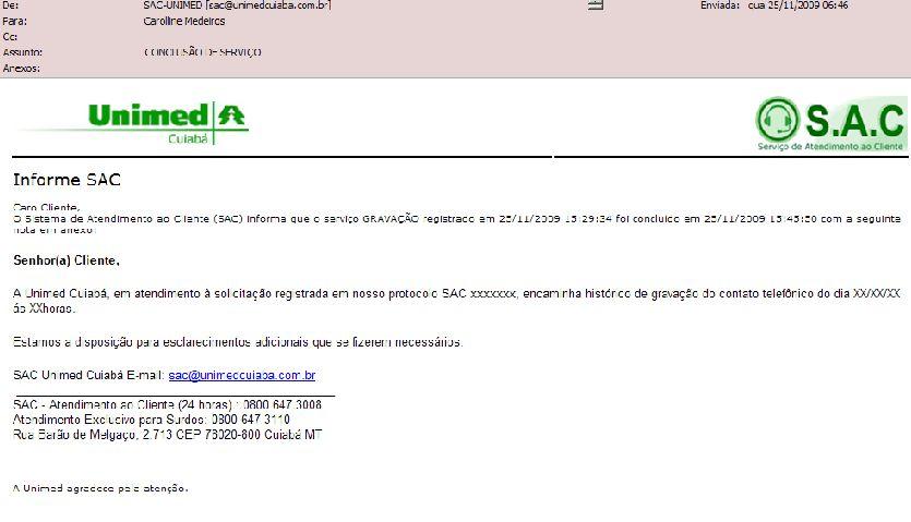 E-MAIL QUE O CLIENTE