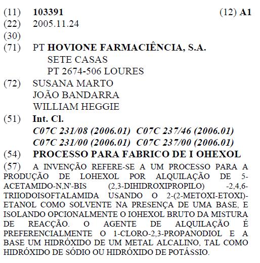 ANATOMIA DE UMA PATENTE Página de rosto (BPI) Informação bibliográfica,