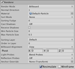 Propriedades (Render): Determina como as partículas são renderizadas.