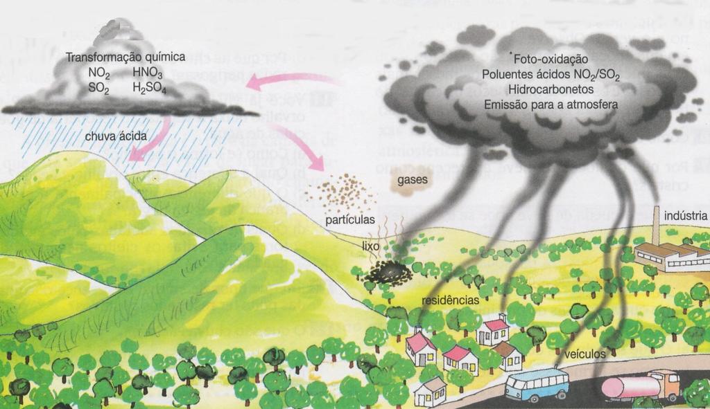 Chuva ácida (SO 2 e NO 2 ) Obs 1.