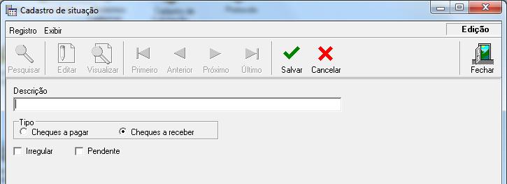 Permite reapresentação: caso esteja marcada essa opção, significará que os cheques que forem vinculados a respectiva alínea poderão ser reapresentados ao banco.