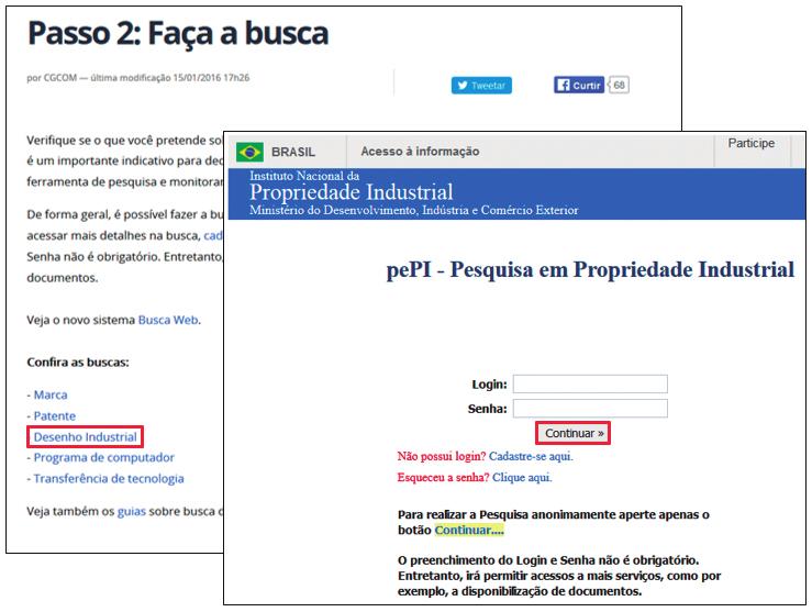 CONHECIMENTOS BÁSICOS SOBRE PROPRIEDADE INTELECTUAL Figura 9: Página de acesso à ferramenta de busca do INPI. Fonte: INPI.