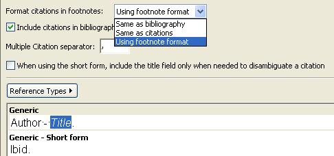 1 Endnote X4 Referências bibliográficas Configurar notas de rodapé para segundas, ou mais citações do mesmo recurso.