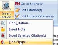 Inserir citações (MS-Word versão 2007) 4 Inserir imagens com legenda no Word: > É possível associar imagens a referências bibliográficas no EndNote.