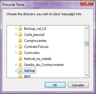 Figura 28 Confirmando que a clonagem de um repositório no GitHub Web foi efetuada com sucesso No GitHub for Windows clique no botão + e escolha opção Clone.