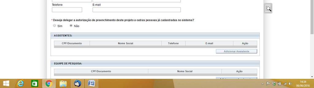 se o projeto envolve seres humanos (caso não envolva seres humanos não é necessário passar