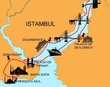 DIA 4: ISTAMBUL - DOIS CONTINENTES Partida para visitar a ponte intercontinental do Bósforo e, após, continuação para o morro de Camlica no lado asiático, desfrutando uma maravilhosa vista panorâmica