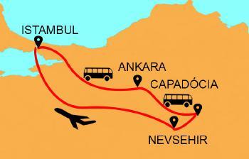 Excursão de dia inteiro em Istambul com almoço Circuito de 4 dias/3 noites a Ankara e Capadócia com pensão completa em