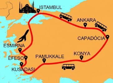 Visita da a capital da Turquia, dedicando especial atenção ao Mausoléu de Ataturk, pai dos turcos e ao Museu das Civilizações da Anatólia que expõe, com grande rigor histórico, vestígios de grandes