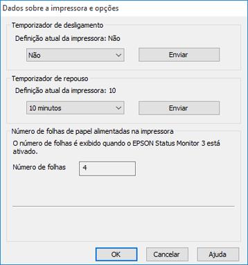 Você verá esta janela: 5. Depois de checar o número de folhas carregadas na impressora, clique em OK para fechar a janela.