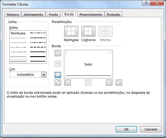 Figura 25: Formatar células. 3.4 Formatando valores numéricos No Excel é possível fazer formatações específicas dos valores numéricos nas células.