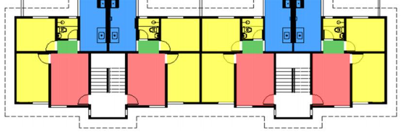 O empreendimento é composto por 12 edificações com quatro pavimentos (Fig. 1).