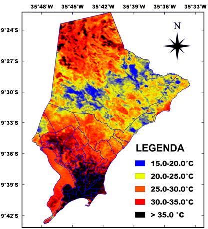 Autores definem uma das características do efeito de ilhas de calor como área de maiores temperaturas nos centros urbanos, quando comparadas com a zona rural.